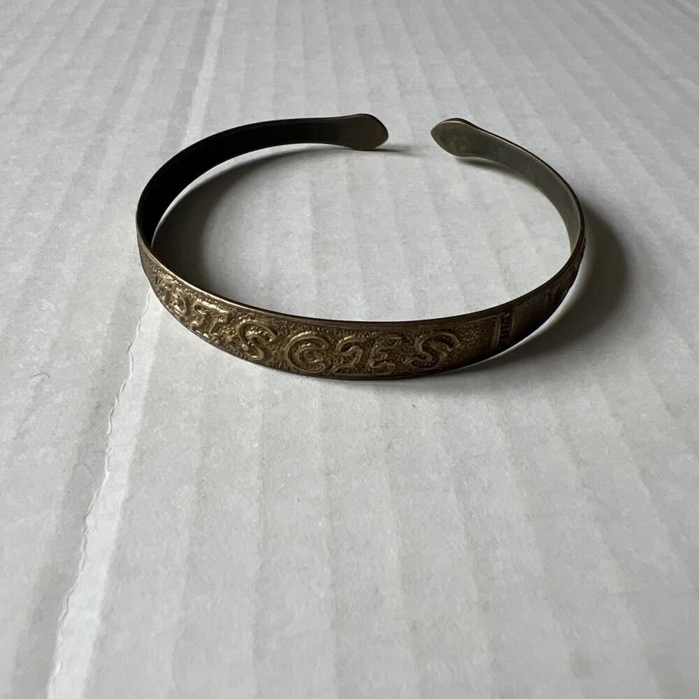 VINTAGE Astrological Zodiac Cuff Bracelet PISCES Brass Feb 19th-March 20th